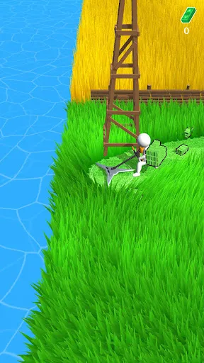 Gameplay screenshot 1 from Stone Grass: Mowing Simulator - Arcade game